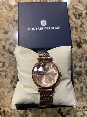 Montres Prestige Women's Rose Gold Bracelet Watch